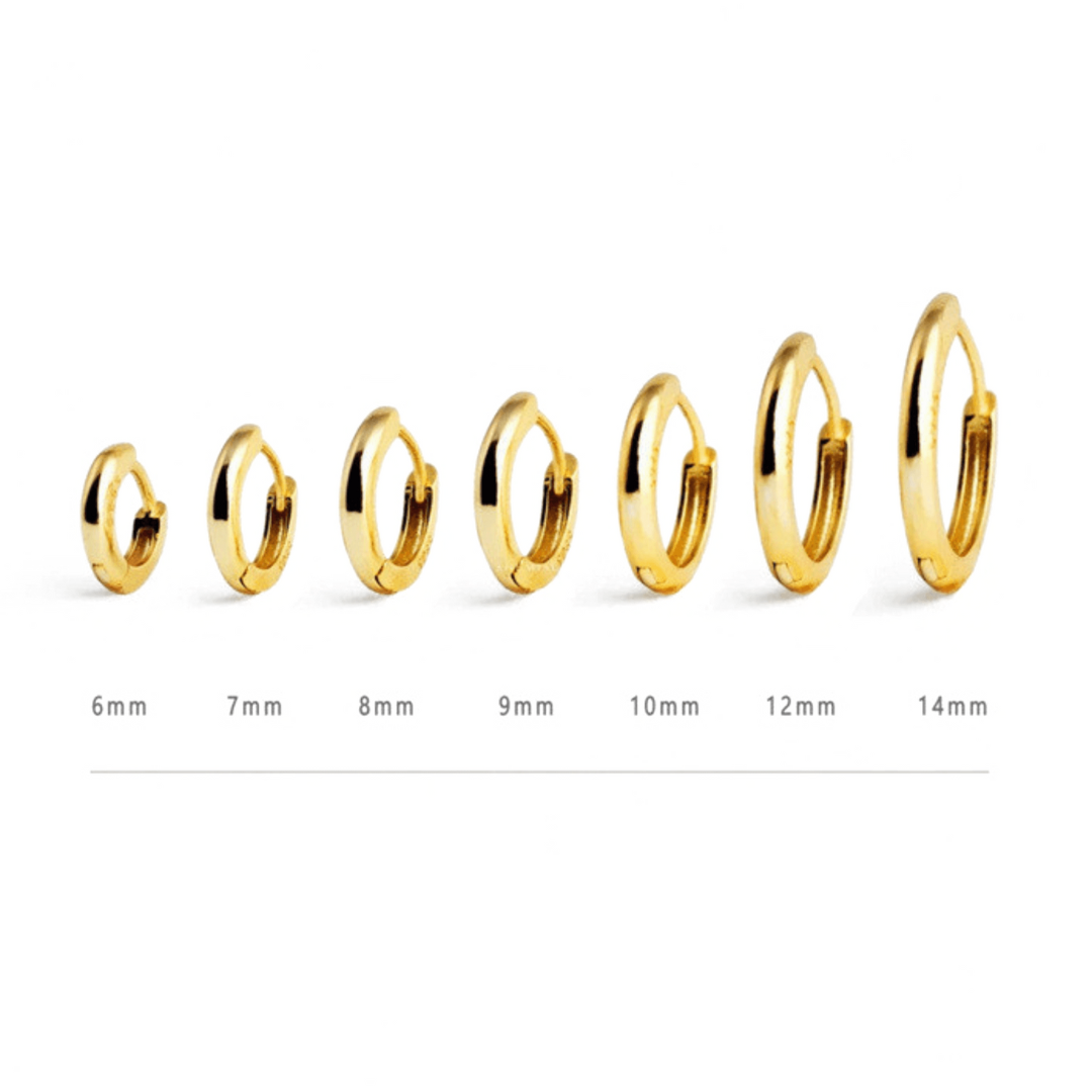 14K Gold Hoop Earrings Multi Size