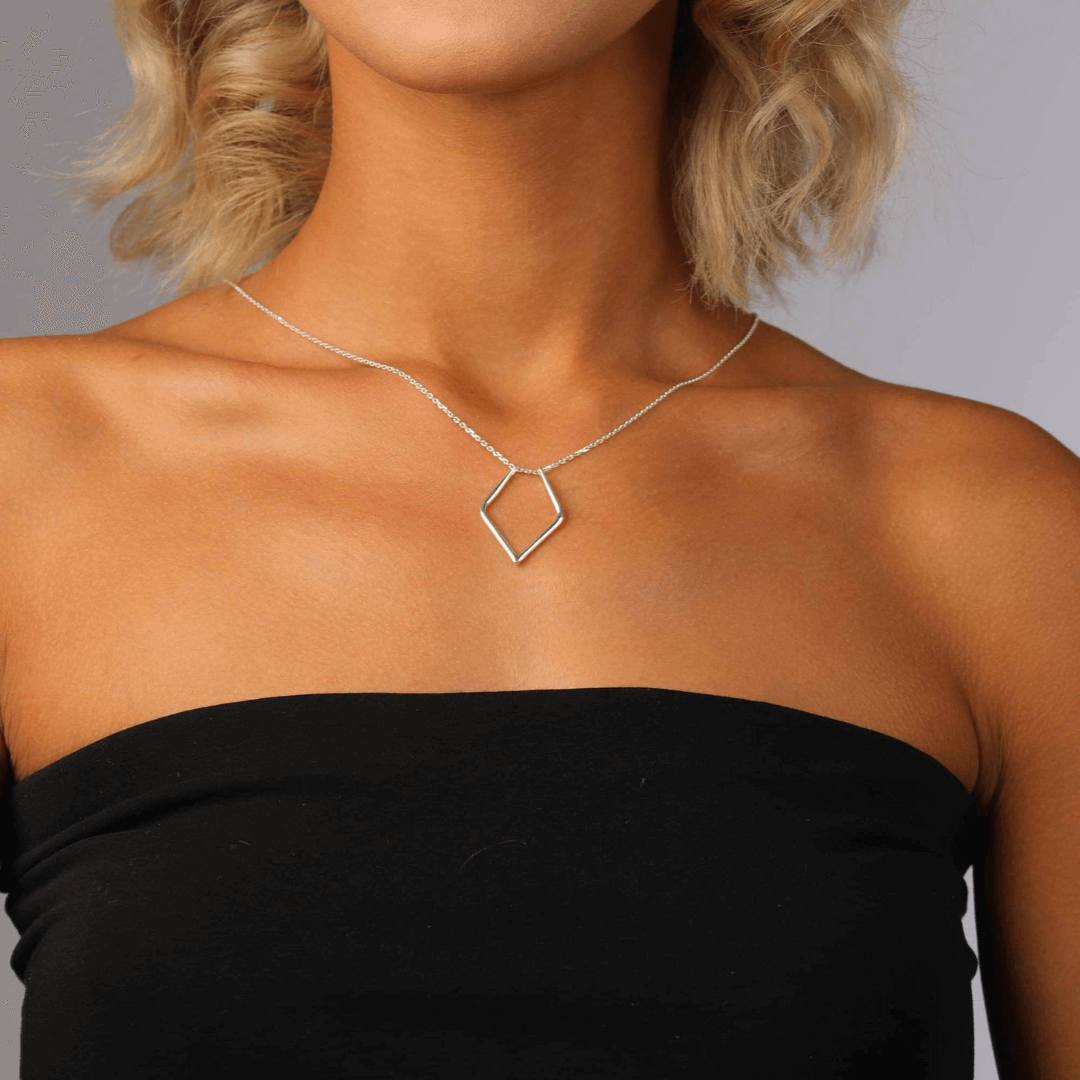 14K White Gold Ring Holder Necklace