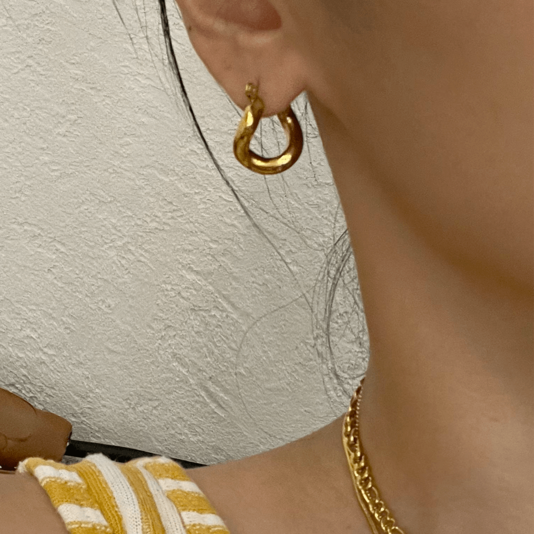 18k Gold Geometric Vintage Earrings