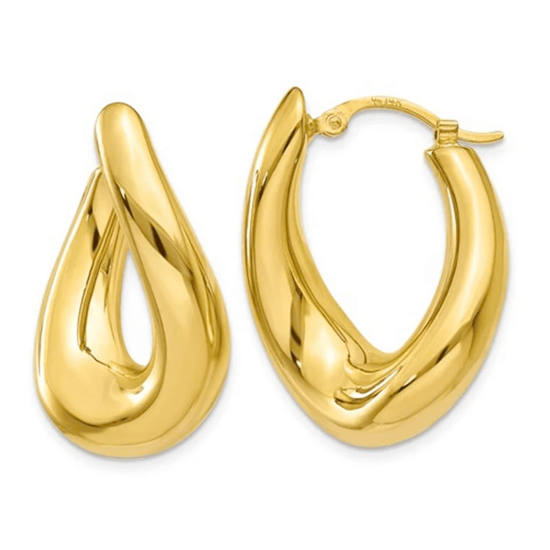 18k Gold Geometric Vintage Earrings