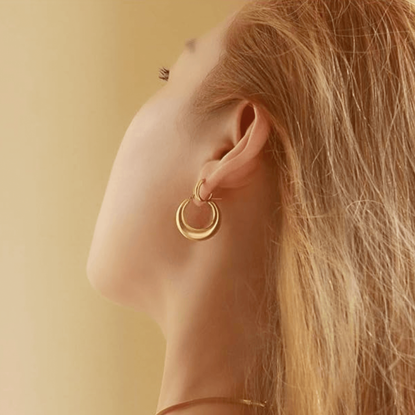 14k Gold Chunky Hoop Earrings