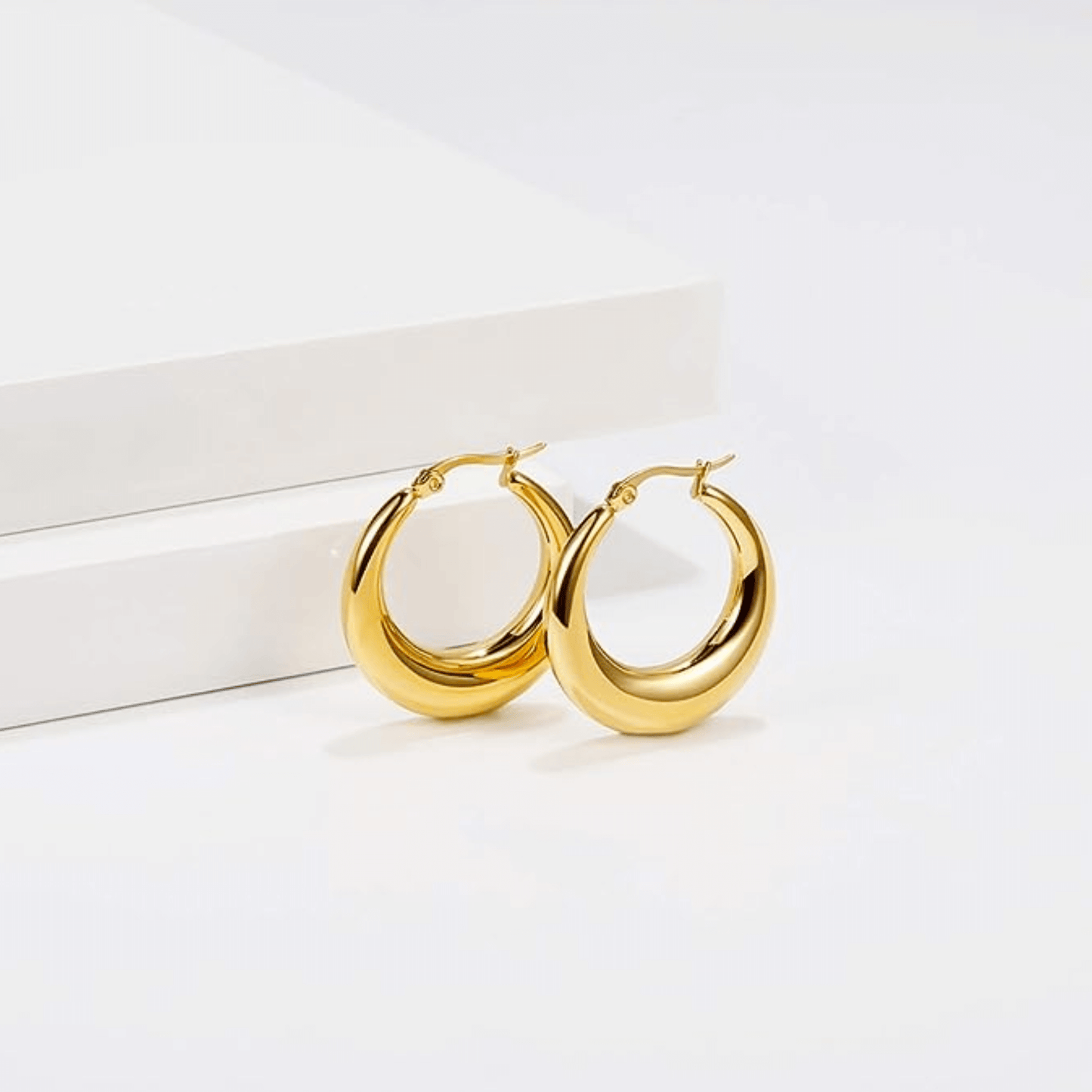 14k Gold Chunky Hoop Earrings