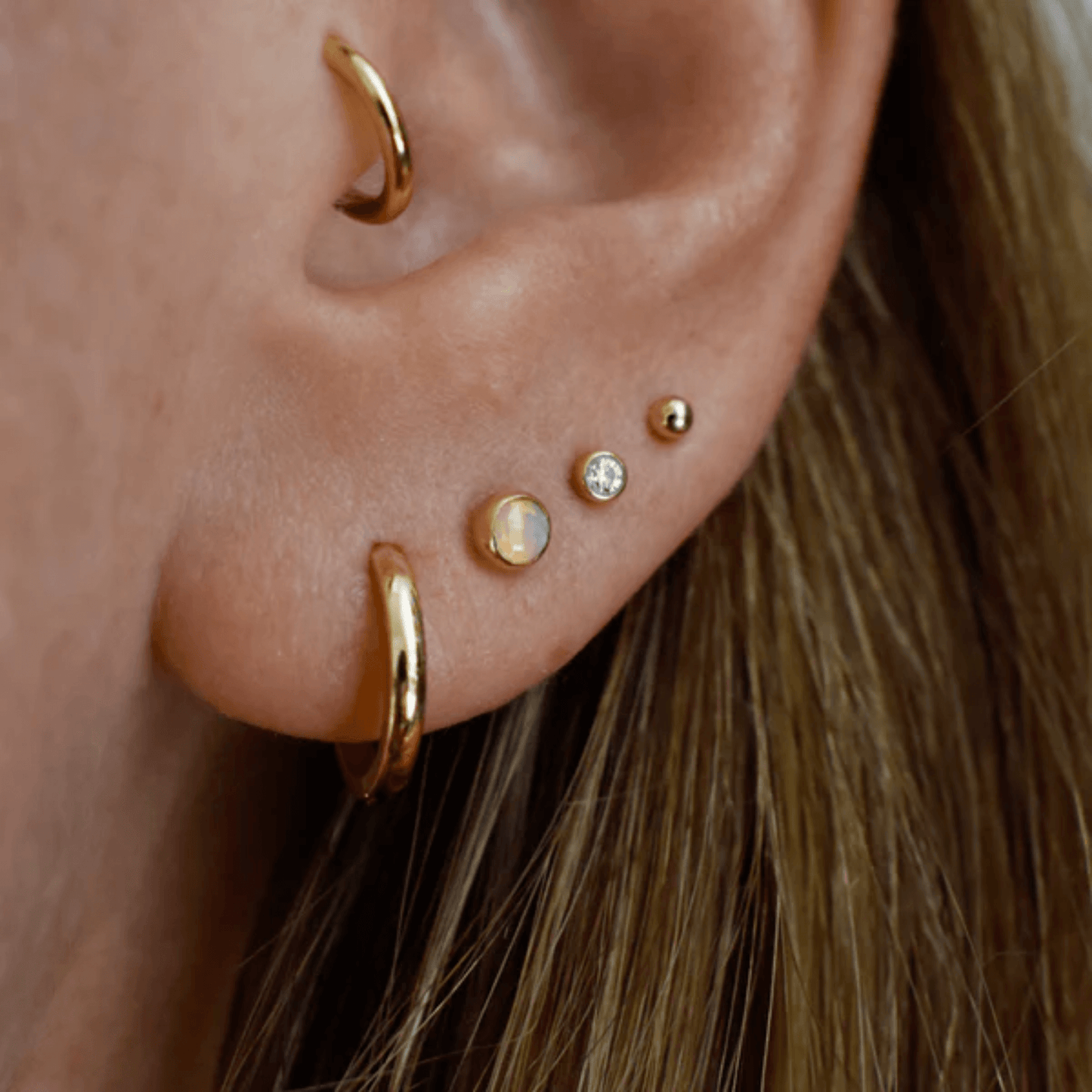 14K Gold Hoop Earrings Multi Size